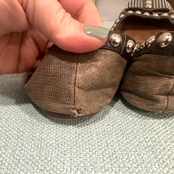 Jeffrey Campbell Dauphine Gray and Black Studded Flats Size 7 - Picture 3 of 10